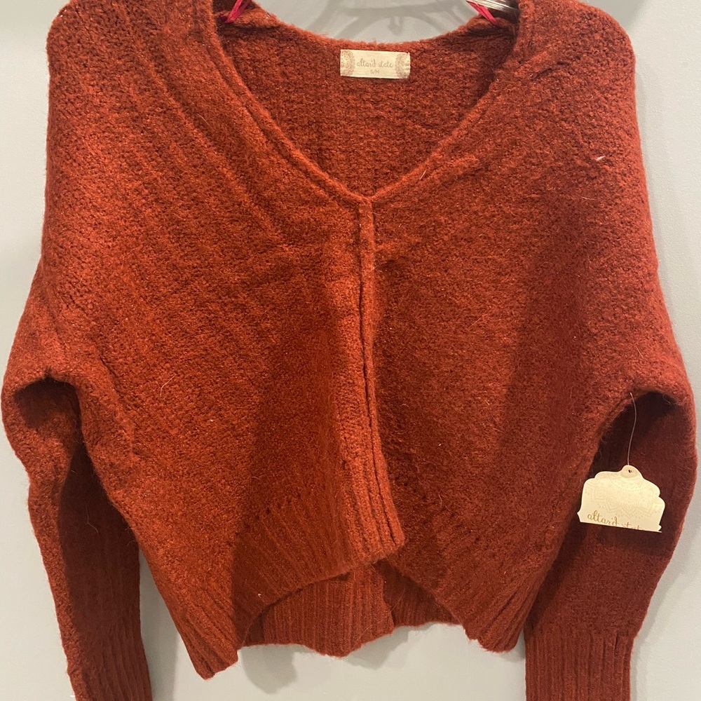 Altar'd State V-Neck Rust Sweater